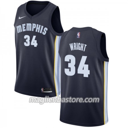 Maglia NBA Memphis Grizzlies Brandan Wright 34 Nike 2017-18 Navy Swingman - Uomo